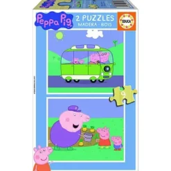 Educa Puzzles Bois|2 Puzzles En Bois De 9 Pieces Peppa Pig