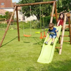 Soulet Aire De Jeux Avec Toboggan Menthe- Balancoires Et Portiques