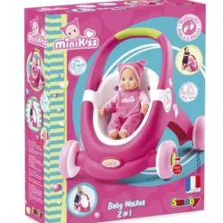 Smoby Poussettes Poupons|Baby Walker Porteur Poussette Minikiss Poupon