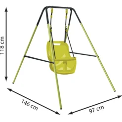 SUN and SPORT Balancoire En Metal Bebe- Balancoires Et Portiques