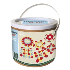 WOOD N PLAY Baril De 250 Planchettes De Bois Formes Geometriques- Planchettes Et Construction En Bois