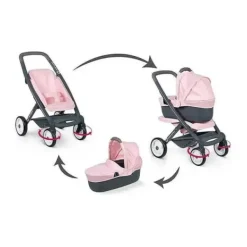 Smoby Poussettes Poupons|Bebe Confort - Combi Poussette + Landau 3 En 1 - Roues Silencieuses