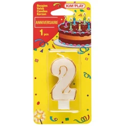 Kim Play Bougie Chiffre 2- Anniversaire