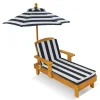 KidKraft Chaise Longue Avec Parasol- Tables Et Chaises De Jardin