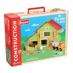 Jeujura Chalet A Comte Avec Camion En Bois 180 Pieces- Planchettes Et Construction En Bois