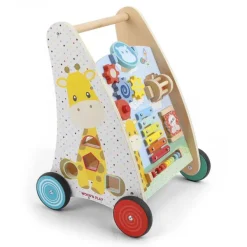 WOOD N PLAY Chariot De Marche En Bois Multi-Activités- Activités D'éveil