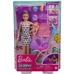 Mattel Barbie Et Poupées Mannequin|Coffret Poupee Barbie Skipper Baby-Sitter Poussette