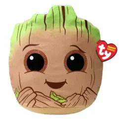 TY Peluches Super-héros Et Personnages|Coussin Squish A Boos Marvel - Groot 40 Cm