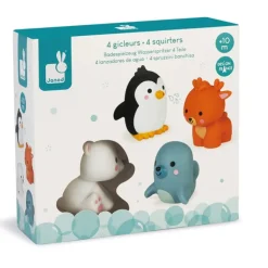 Janod Gicleurs Pour Le Bain 4 Animaux De La Banquise- Jouets Pour Le Bain