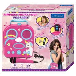 Lexibook Karaoké Secret Portable Licorne- Micros Et Karaoké