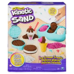 Spin Master Kinetic Sand - Coffret Delices Glaces - Sable Magique A Modeler- Mosaïque, Sable Et Paillettes