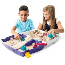 Spin Master Kinetic Sand - Mallette D'Activités - Sable Magique A Modeler- Pate À Modeler, Modelage Et Gravure