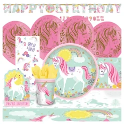 Amscan Kit Anniversaire Licorne 8 Personnes- Anniversaire