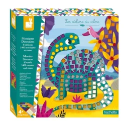 Janod Les Ateliers Du Calme - Mosaiques Dinosaures- Mosaïque, Sable Et Paillettes