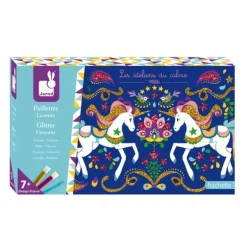 Janod Les Ateliers Du Calme - Paillettes Licornes- Découpage, Collage, Pliage