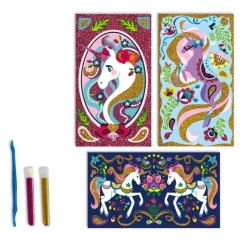 Janod Les Ateliers Du Calme - Paillettes Licornes- Découpage, Collage, Pliage