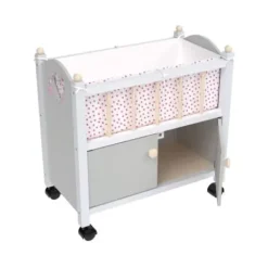 LOVE BEBE Accessoires Poupons|Lit De Poupon En Bois Avec Roues 50 Cm