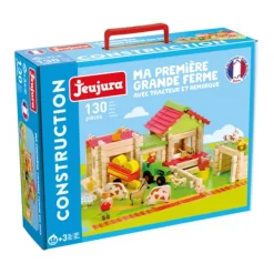 Jeujura Ma Premiere Grande Ferme En Bois 130 Pieces- Planchettes Et Construction En Bois