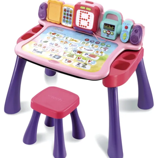 VTech Magi Bureau Interactif 4 En 1 Rose- Tableaux, Ardoises