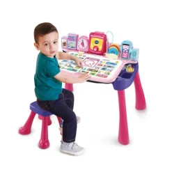 VTech Magi Bureau Interactif 5 En 1 Rose- Tableaux, Ardoises