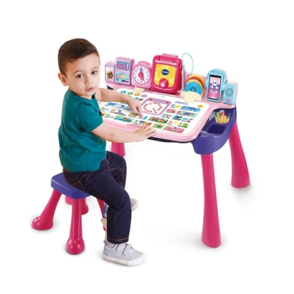 VTech Magi Bureau Interactif 5 En 1 Rose- Tableaux, Ardoises