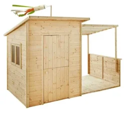 Soulet Maison En Bois Avec Pergola Santa Barbara- Cabanes Et Maisonnettes
