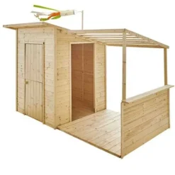 Soulet Maison En Bois Avec Pergola Santa Barbara- Cabanes Et Maisonnettes
