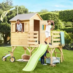 Soulet Maison En Bois Avec Toboggan Josephine- Cabanes Et Maisonnettes