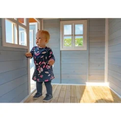 Exit Toys Maison En Bois Loft 100 Bleue- Cabanes Et Maisonnettes