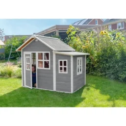Exit Toys Maison En Bois Loft 150 Grise- Cabanes Et Maisonnettes