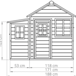 Exit Toys Maison En Bois Loft 550 Rouge Avec Bac A Sable Et Toboggan- Aires De Jeux