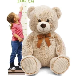 Ami Plush Peluches Géantes|Ours En Peluche 100 Cm - Creme