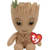TY Peluches Super-héros Et Personnages|Peluche Beanie Babies Marvel - Groot 15 Cm