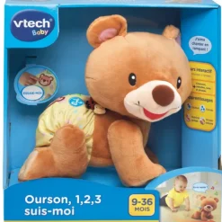 VTech Peluche Interactive - Ourson 1, 2, 3 Suis-Moi- Activités D'éveil