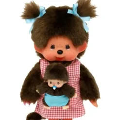 Bandai Peluches Animaux Et Autres|Peluche Kiki Monchhichi Maman Rose