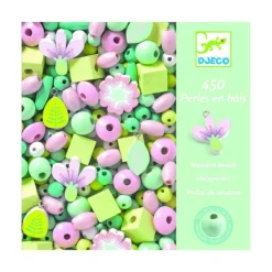 Djeco Perles En Bois Fleurs- Perles