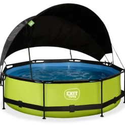 Exit Toys Piscine Lime 300 X 76 Avec Pompe Filtrante Et Voile D'Ombrage- Bouées Jeux Gonflables Et Piscines