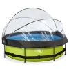 Exit Toys Piscine Lime 300 X 76 Avec Pompe Filtrante Et Dome- Bouées Jeux Gonflables Et Piscines