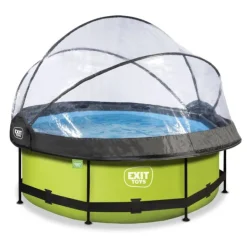 Exit Toys Piscine Lime 244 X 76 Avec Pompe Filtrante Et Dome- Bouées Jeux Gonflables Et Piscines