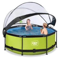 Exit Toys Piscine Lime 244 X 76 Avec Pompe Filtrante Et Dome- Bouées Jeux Gonflables Et Piscines
