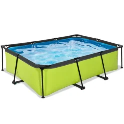 Exit Toys Piscine Rectangulaire Lime 220 X 150 X 65 Avec Pompe Filtrante- Bouées Jeux Gonflables Et Piscines
