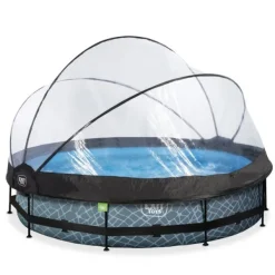 Exit Toys Piscine Stone 360 X 76 Avec Pompe Filtrante Et Dome- Bouées Jeux Gonflables Et Piscines