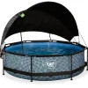 Exit Toys Piscine Stone 300 X 76 Avec Pompe Filtrante Et Voile D'Ombrage- Bouées Jeux Gonflables Et Piscines