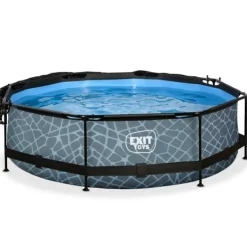 Exit Toys Piscine Stone 300 X 76 Avec Pompe Filtrante Et Voile D'Ombrage- Bouées Jeux Gonflables Et Piscines