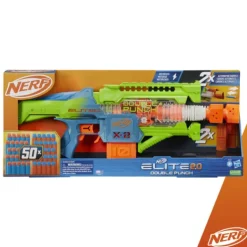 Nerf Pistolet Double Punch Elite 2.0- Nerf Et Jeux De Tirs