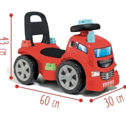 Baby Smile Porteur Camion De Pompier- Porteurs & Jouets À Bascules