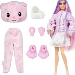 Mattel Barbie Et Poupées Mannequin|Poupee Barbie Cutie Reveal Ourson Rose