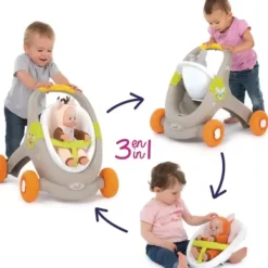 Smoby Poussettes Poupons|Poussette Minikiss Baby Walker 3 En 1