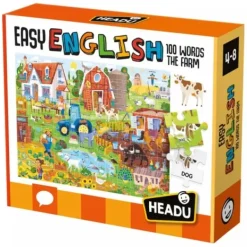Headu Puzzle Bébé / Enfant|Puzzle Anglais Facile 100 Mots La Ferme