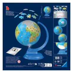 Ravensburger Puzzles 3D|Puzzle 3D - Globe Illumine 180 Pieces